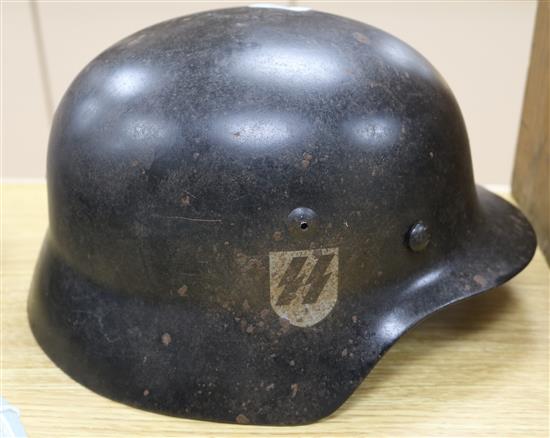 A WWII German SS helmet